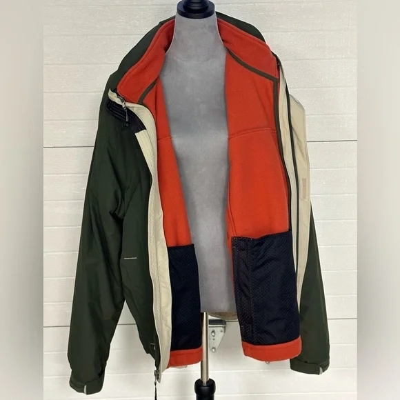 L L Bean Olive Green detachable fleece lined Men’s jacket 0BCY9 Sz 2XL - Picture 7 of 14